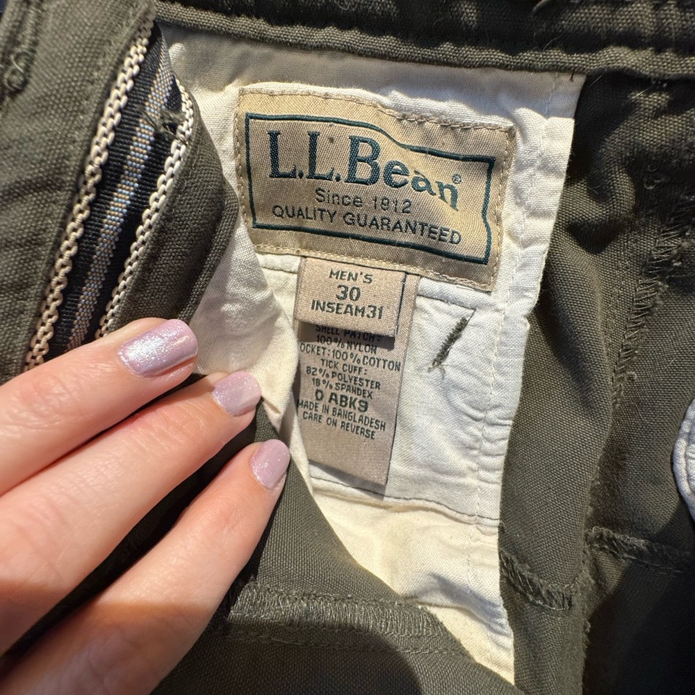 LL Bean Field Patch Pants, Green Size 30/ 31 - Picture 7 of 8